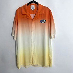 NEW MENS LACOSTE OMBRE BUTTON CAMP SHORT SLEEVE SHIRT MEDIUM 🔥🔥🔥